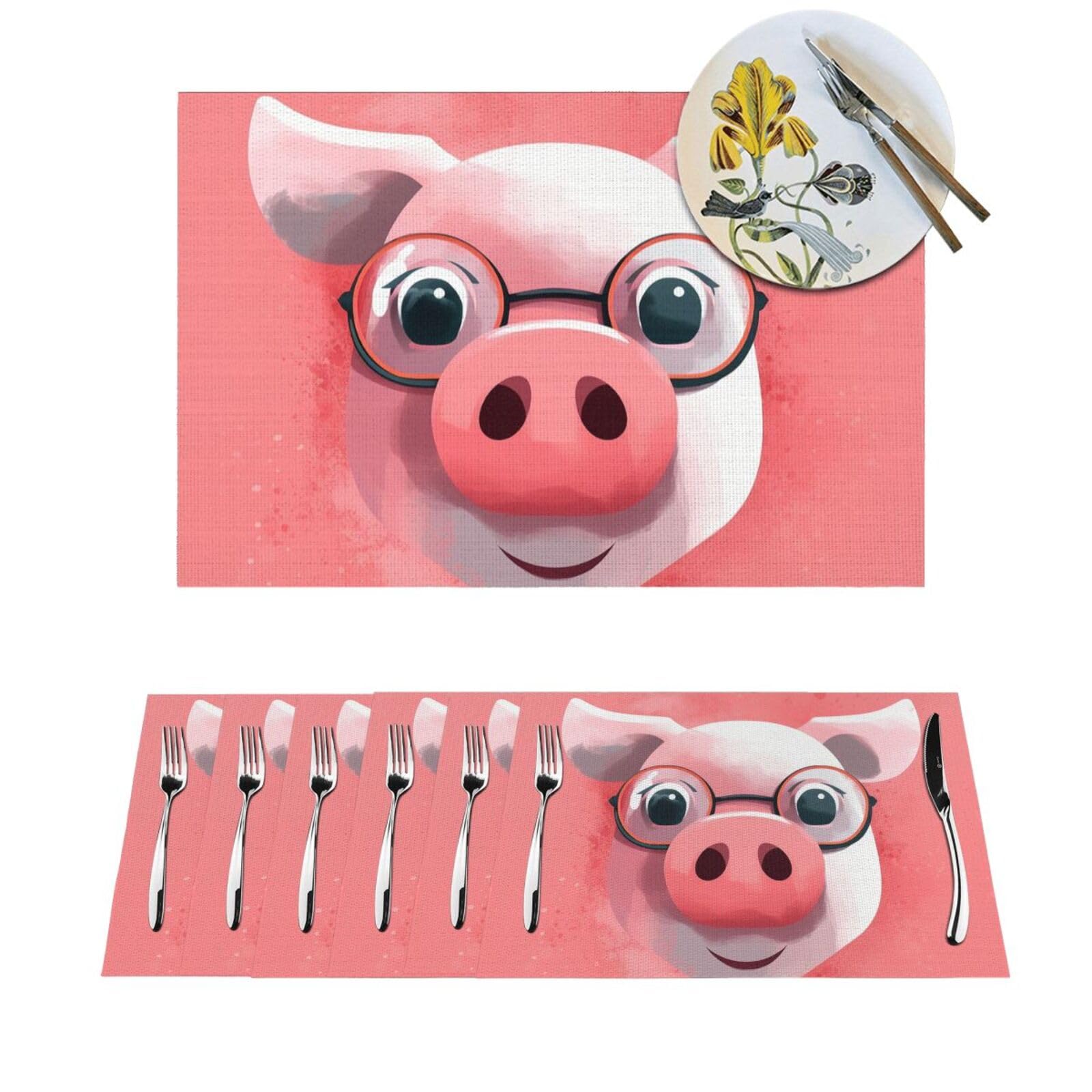 Sets de table en PVC lot de 6 antidérapants et durables pour repas de famille, 30,5 x 45,7 cm
