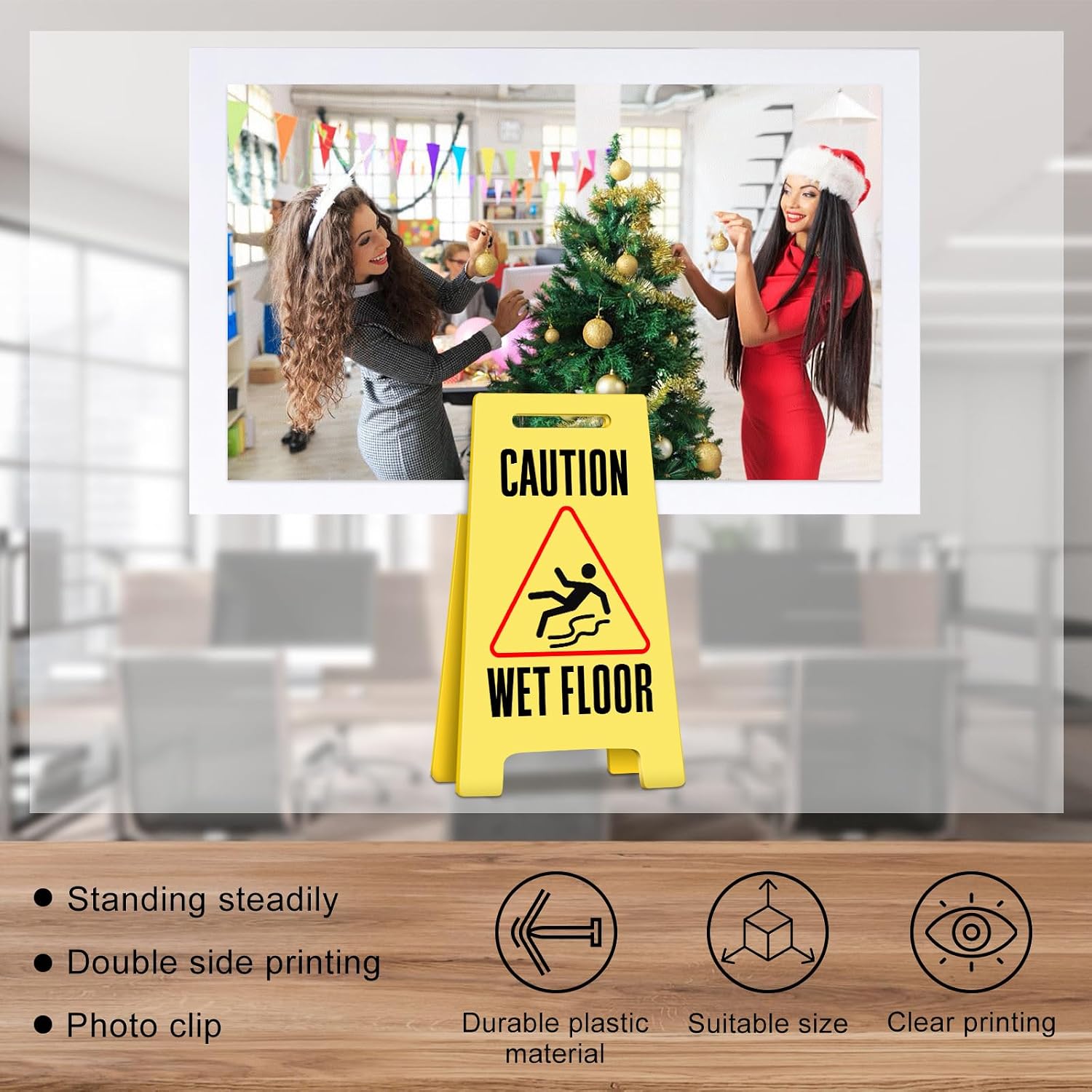 Wet Floor Warning Office Decor Funny Home Office Gifts for Women Men Manager Coworkers Boss Christmas Desk Decorations Valentines Day Appreciation Gifts White Elephant Gifts image 3