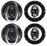 BOSS Audio Systems 6.5 Inch 400 Watt 4 Way 4 Ohm Full Range Car Audio Coaxial Stereo Speakers with Mylar Dome Tweeters, 2 Pairs