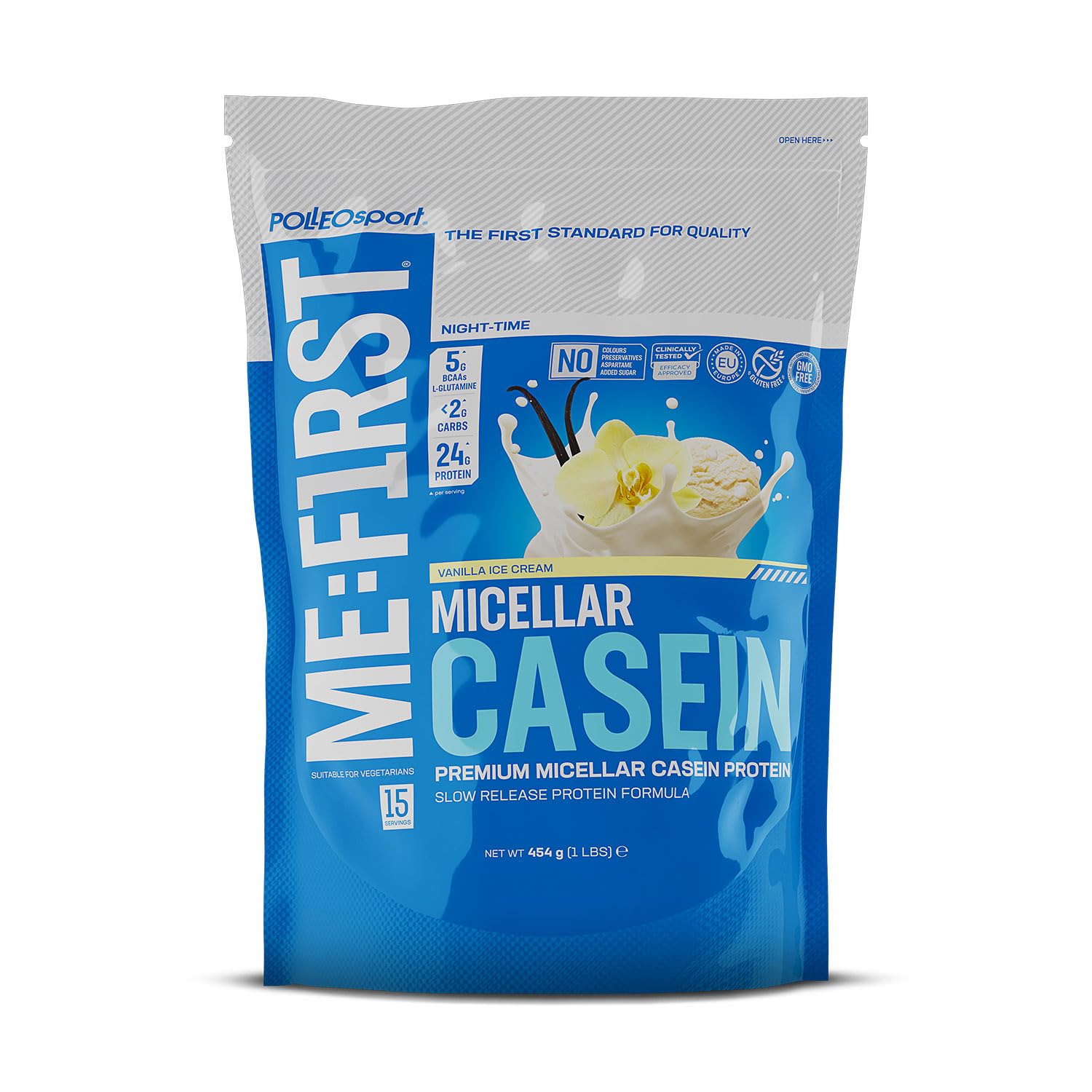 Polleo Micellar Casein (Vanilla Ice Cream, 454 g)