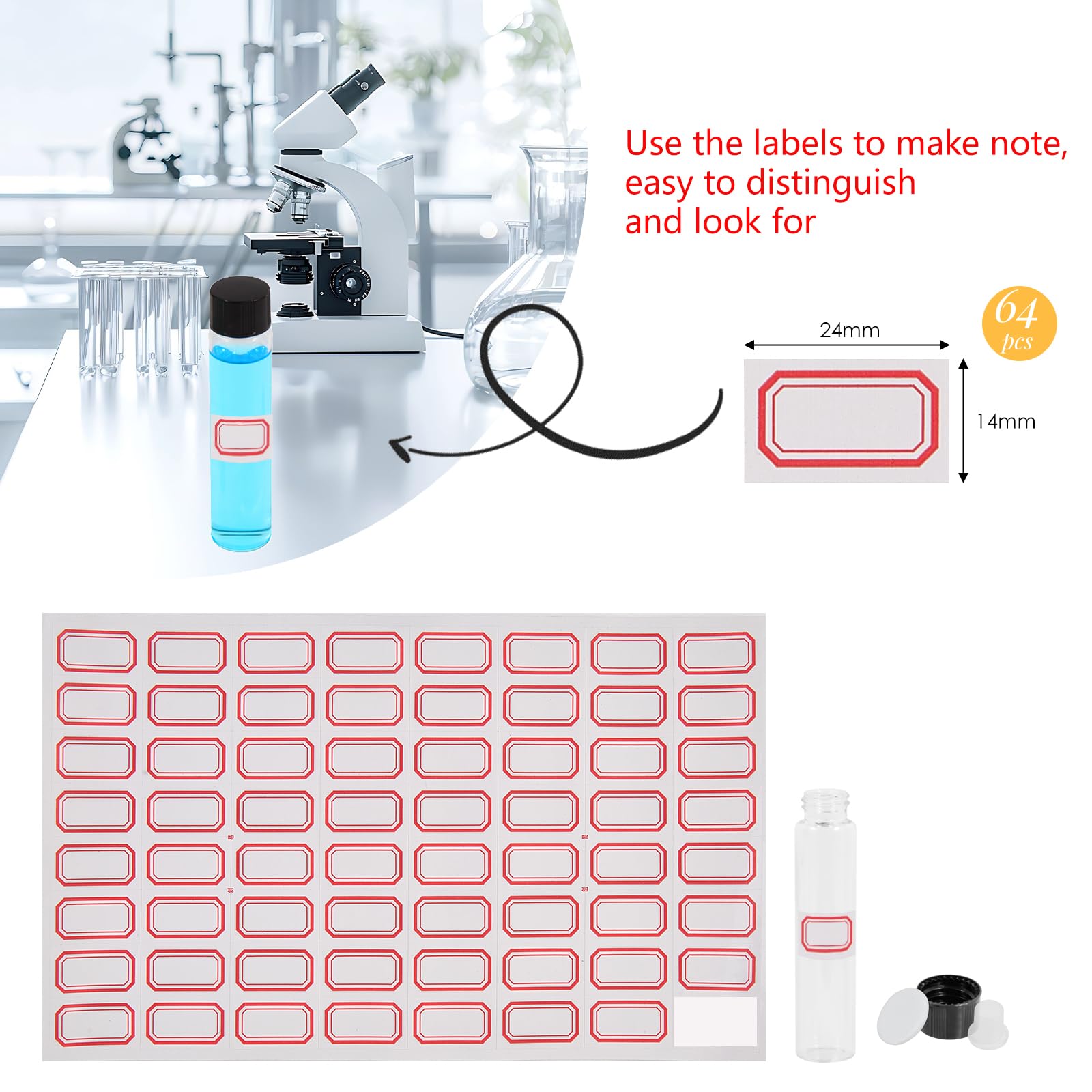 Fioles en verre de 7 ml avec bouchons à vis et bouchons en plastique, 2 Dram petites fioles d'échantillon de liquide transparentes, fioles anti-fuite, 50 pièces