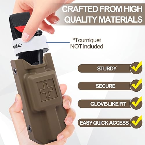 Miniatura 18 de Soporte para torniquete, estuche para torniquete para torniquetes CAT Gen 7 o mayores, funda rígida para torniquete para cinturón de servicio