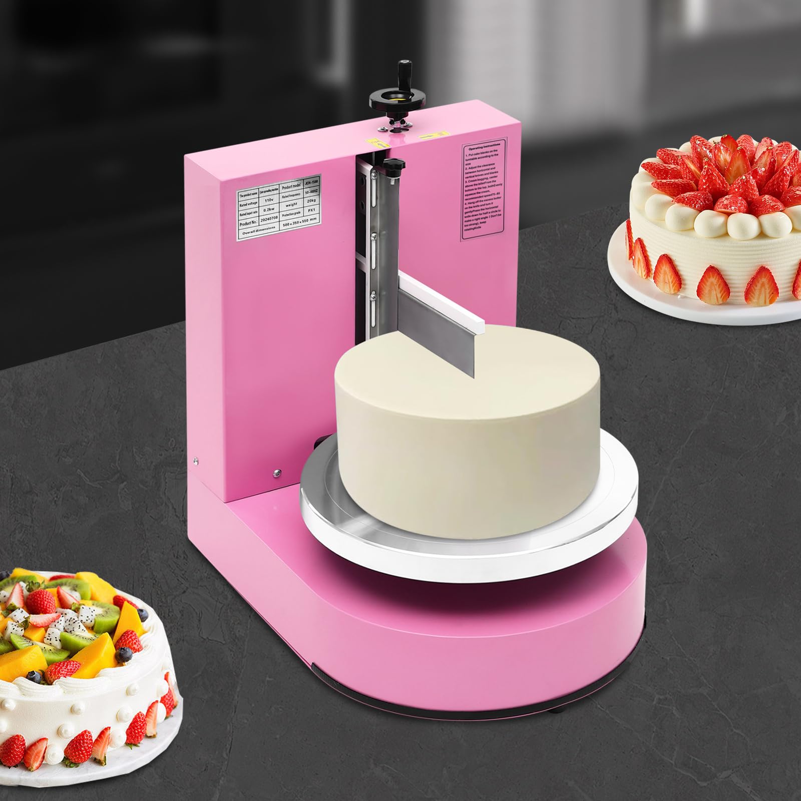 Máquina automática para Decorar y recubrir Pasteles, máquina para Extender Crema y Rellenar Pasteles Redondos de 4 a 12 Pulgadas, alisadora de Crema para Pasteles de cumpleaños, máquinas par