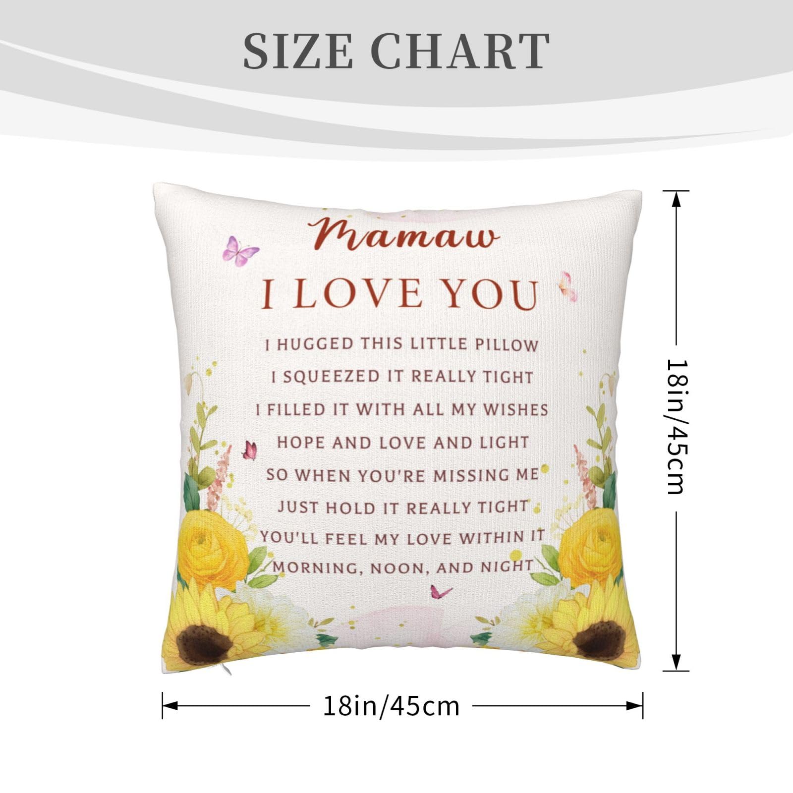 Mamaw Gifts from Grandkids - Gifts for Mamaw for Grandma - Mamaw's Birthday Gift from Grandchildren - Best Mamaw's Ever Gift Idea Throw Pillow Covers 18X18 Inches