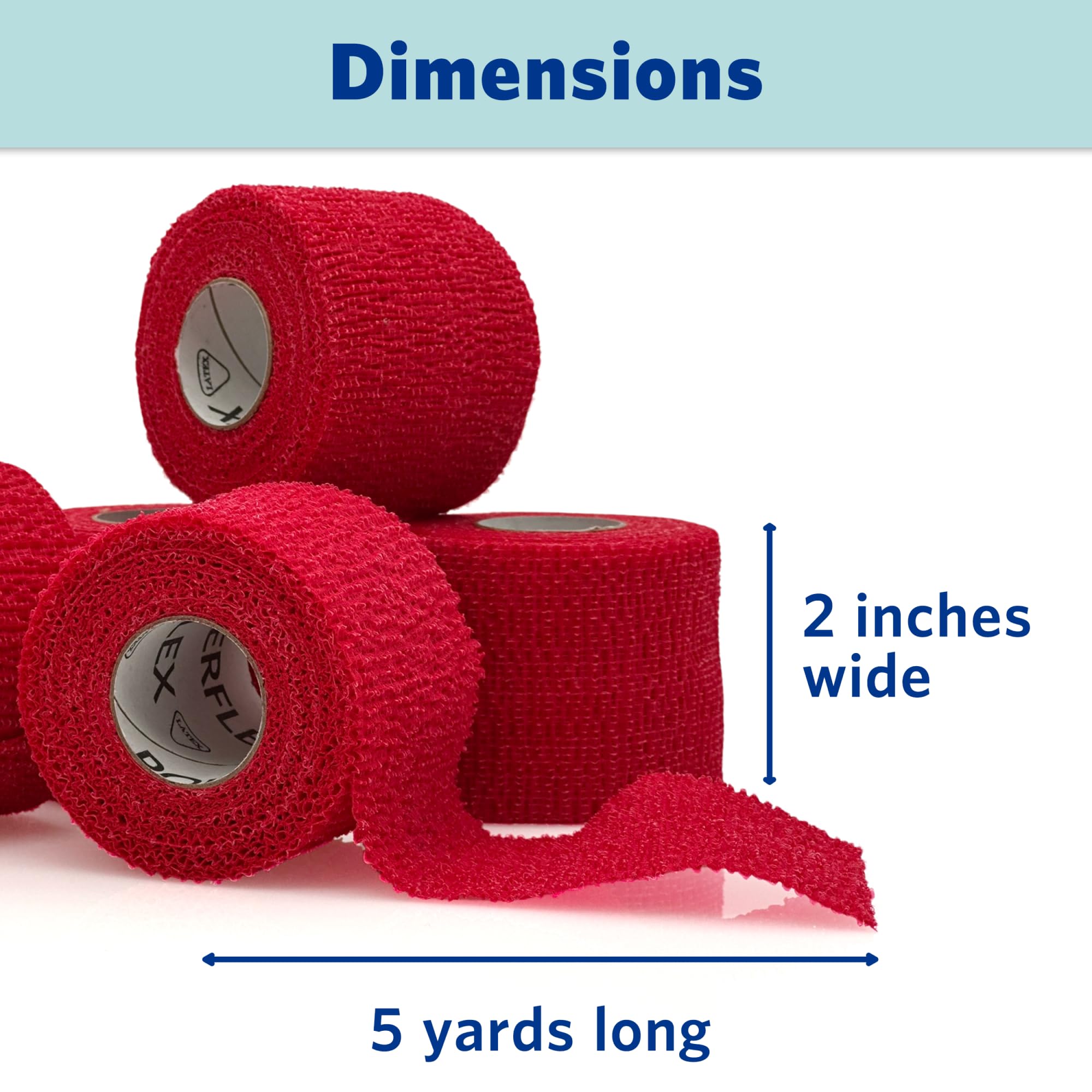 OVIK Health PowerFlex – Fascia sportiva autoadesiva per la prevenzione degli infortuni e la stabilità post-infortunio, di grado medico, resistente al sudore e all'acqua, per atleti, rosso, 5,1 cm, 6