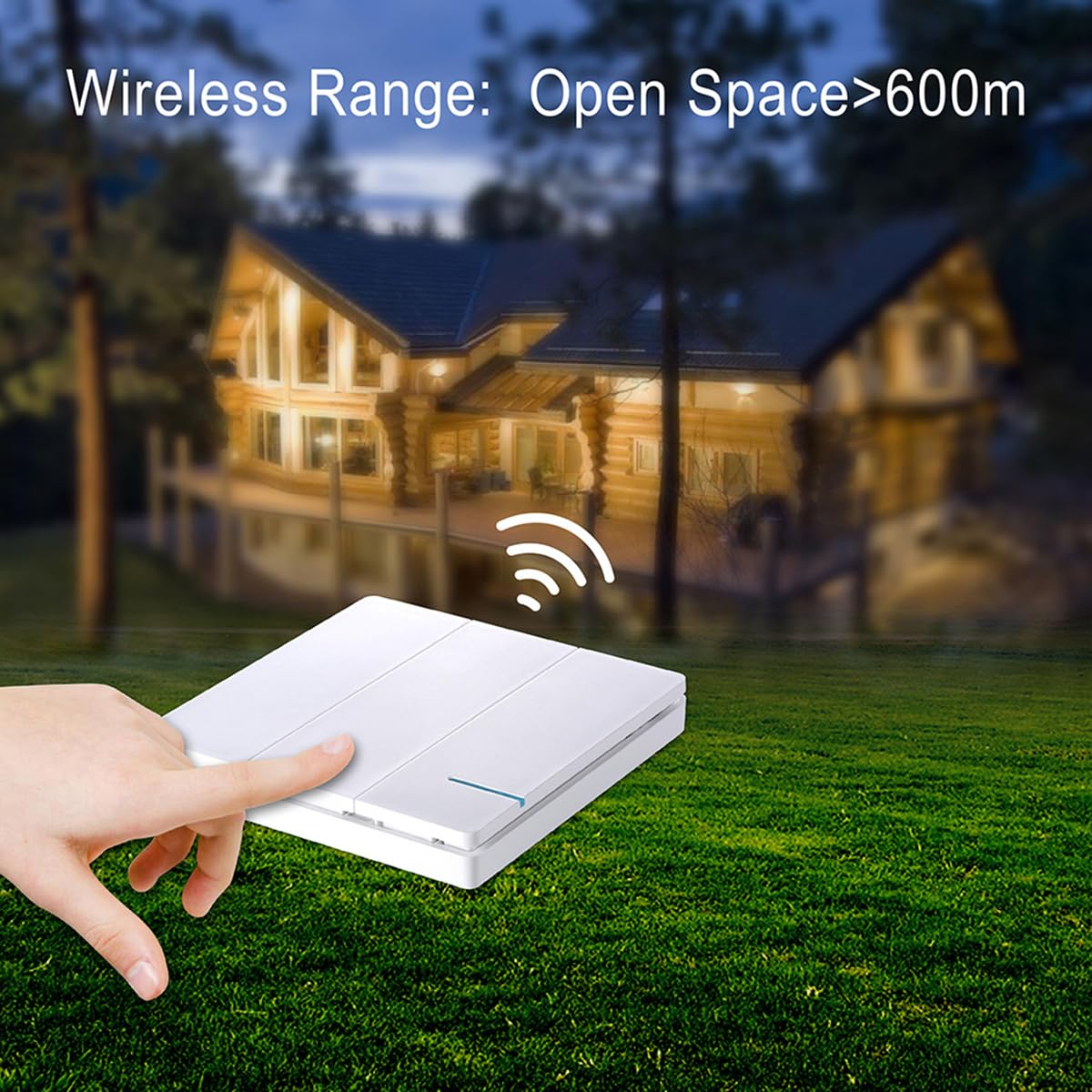 IP54 Waterproof Wireless Light Switch Kit Remote Control No in-Wall Wiring Required Up to 100ft Range Programmable for Ceiling Fans Lamps Easy to Install 1 Three-Way Switch + 3 Receiver