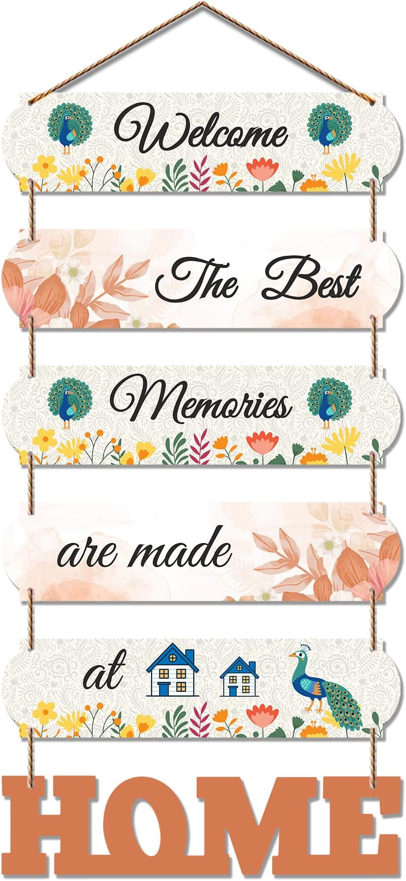 Artvibes Home Quote Decorative Wall Art MDF Wooden Hanger for Living Room | Bedroom | Gifts | Wood Hangers Decoration | Modern Decor Items | Artworks Hangings (WH_6610N), Set of 6