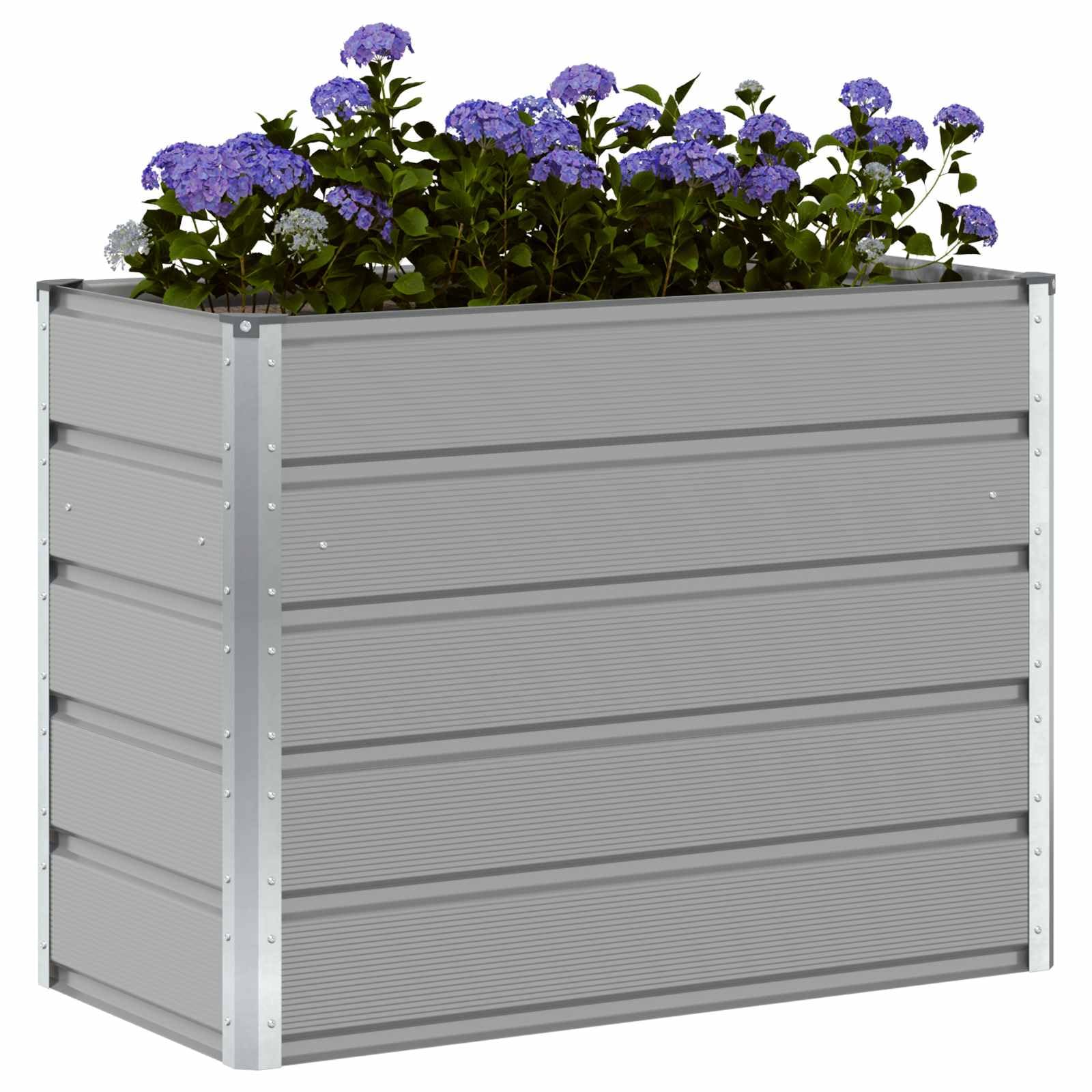 vidaXL Jardinera Gris Claro 100 x 50 x 77 cm Acero Galvanizado, Jardín y Terraza, Macetero Industrial, Contenedor de Metal, Decoración Exterior, Esenciales Urbanos