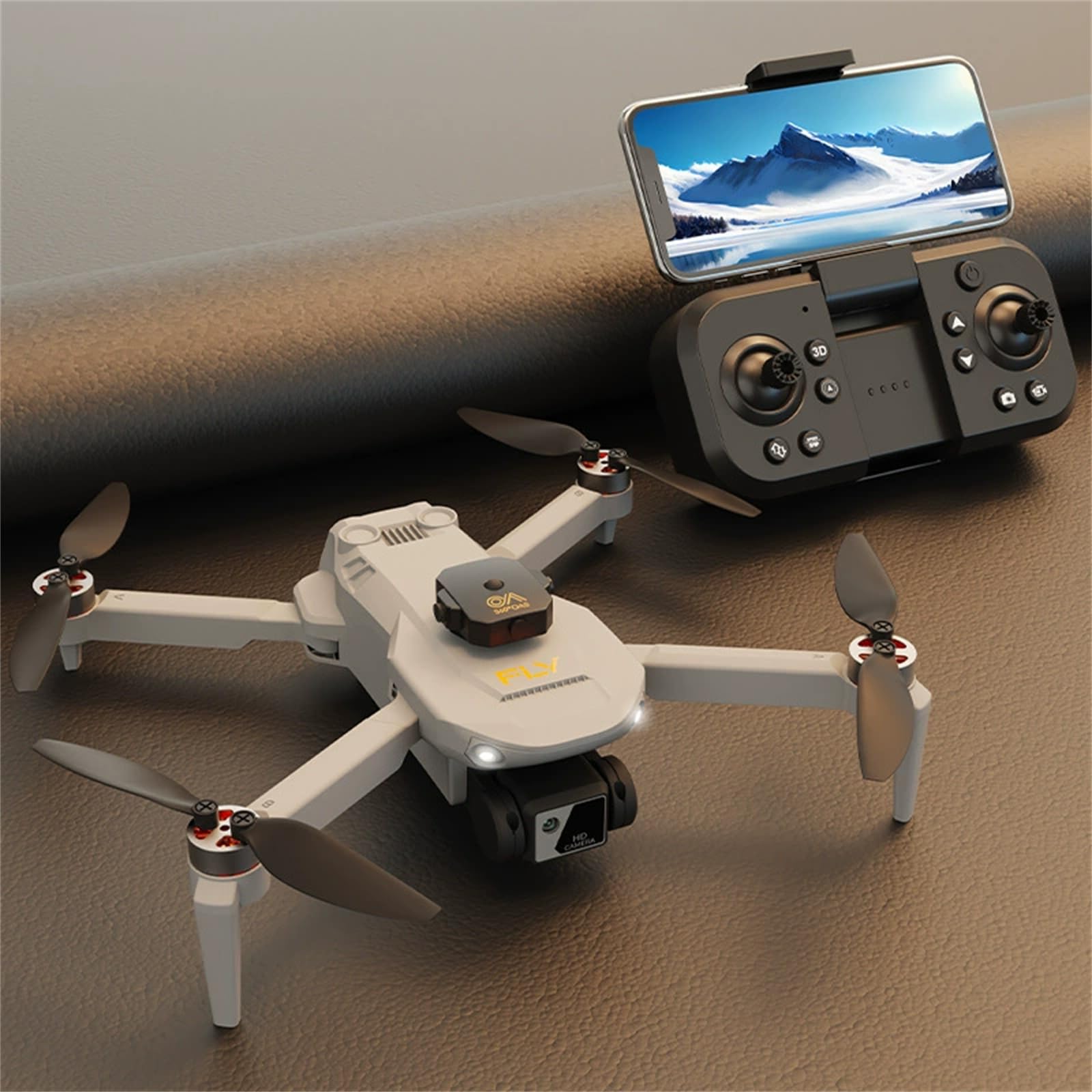 Z102 HD Dual Camera 4K Quadcopter FPV Motor sin escobillas 1800Mah Evitación de obstáculos Drone Toy,Gris