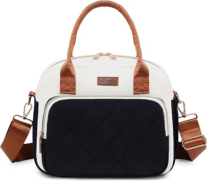 Lunch Bag Women, Insulated Lunch Box, Black Cooler Tote For Work Picnic