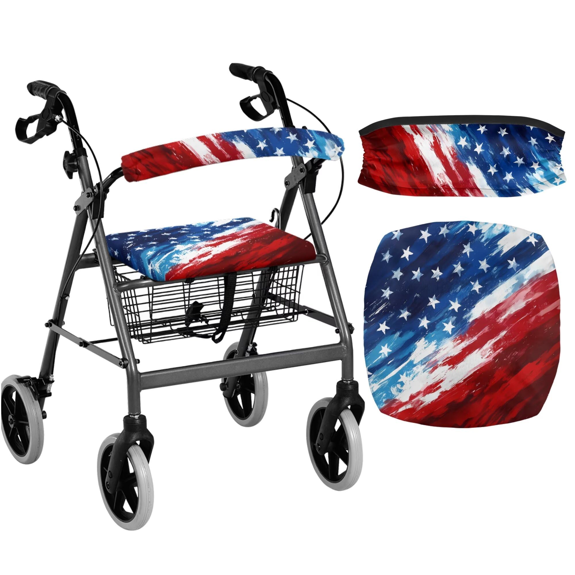 White Marble Walkers for Seniors Cover Universal Fit Walker Accessories Walkers for Seniors with Seat Cover Washable Rollator Covers — Amazon image 11