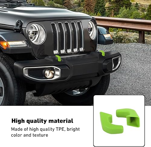 Miniatura 5 de Linskip Cubiertas de gancho de remolque para Jeep Wrangler 4XE JL JK y Gladiator JT (2007-2025) - Protectores de goma para parachoques delantero,