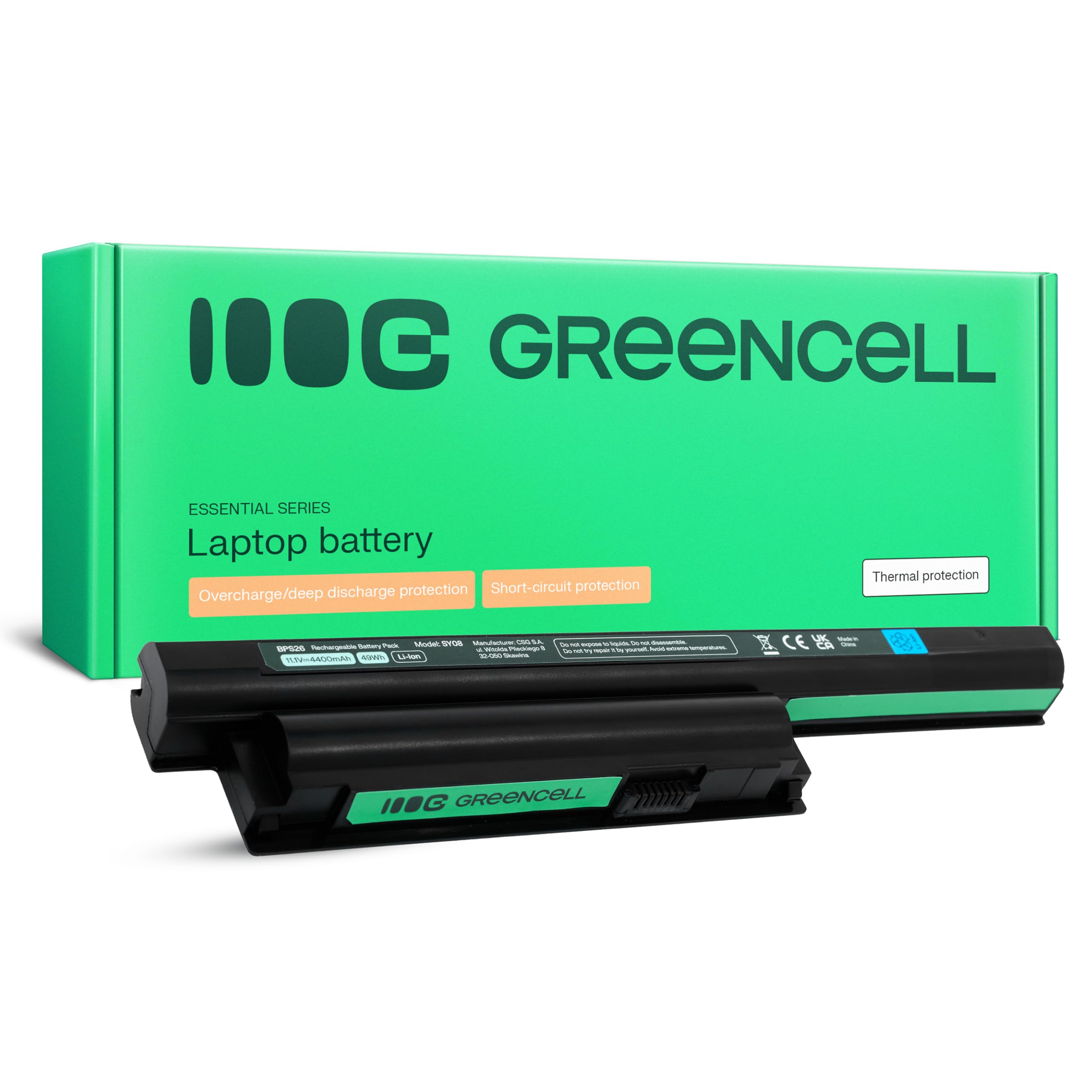 Green Cell Batterie Toshiba PA3817U-1BRS pour L750 C660 C660D C655 C665 C670D L750D L755 L755D L770 L775 P750, Satellite Pro C650 C650D, 4400mAh, 10.8V / 11.1V