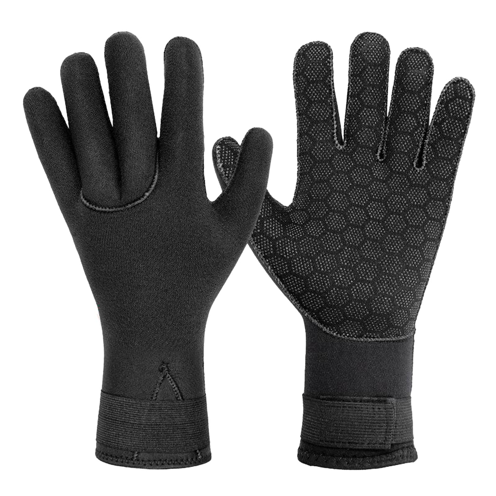JiaYouLC 3mm Non-Slip Neoprene Gloves with Adjustable Strap Thermal Wetsuit Gloves for Women and Men Cold Water Swimming (Black, S)