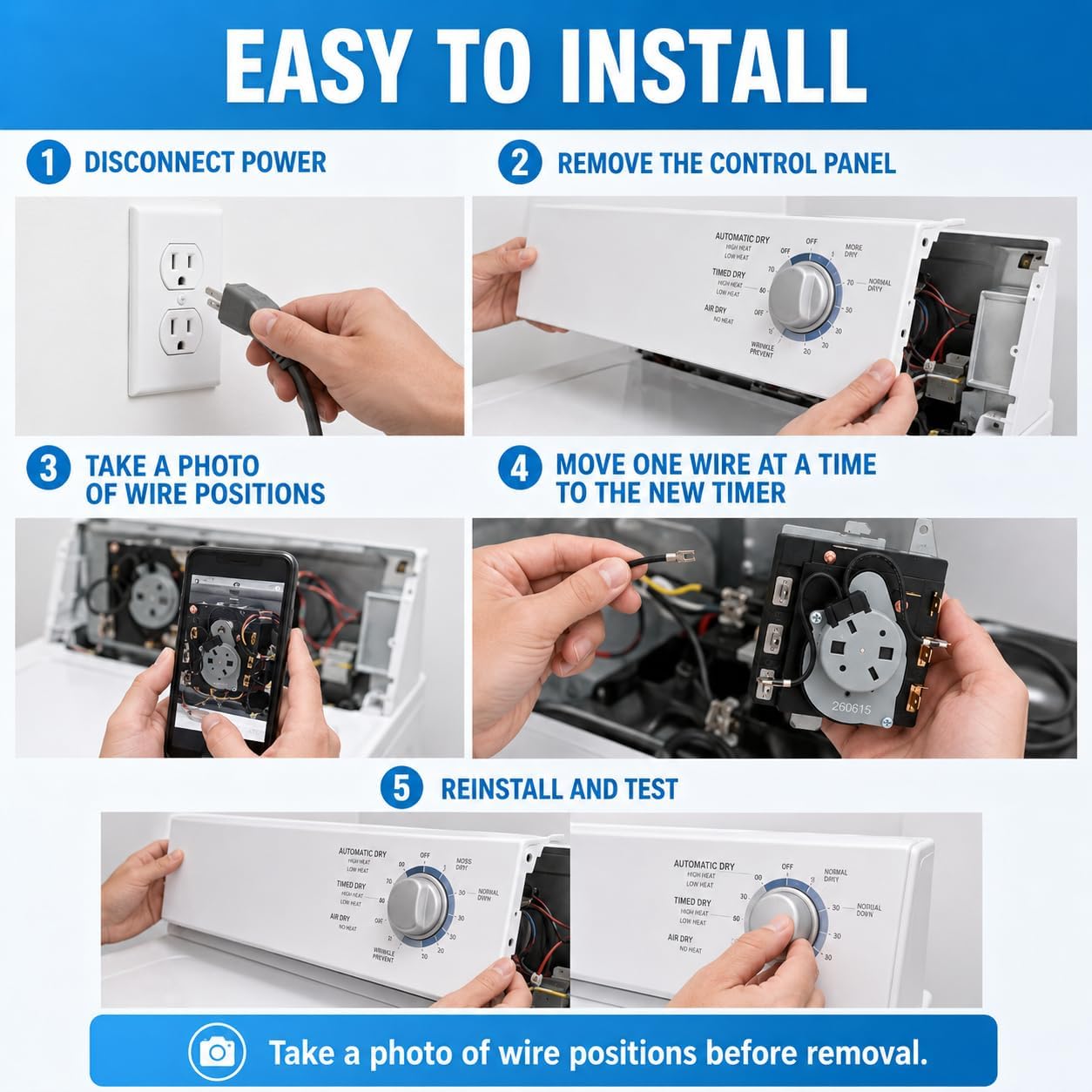WE04X24550 234D2377P004 GE Dryer Timer Replacement Timer for GE Dryer