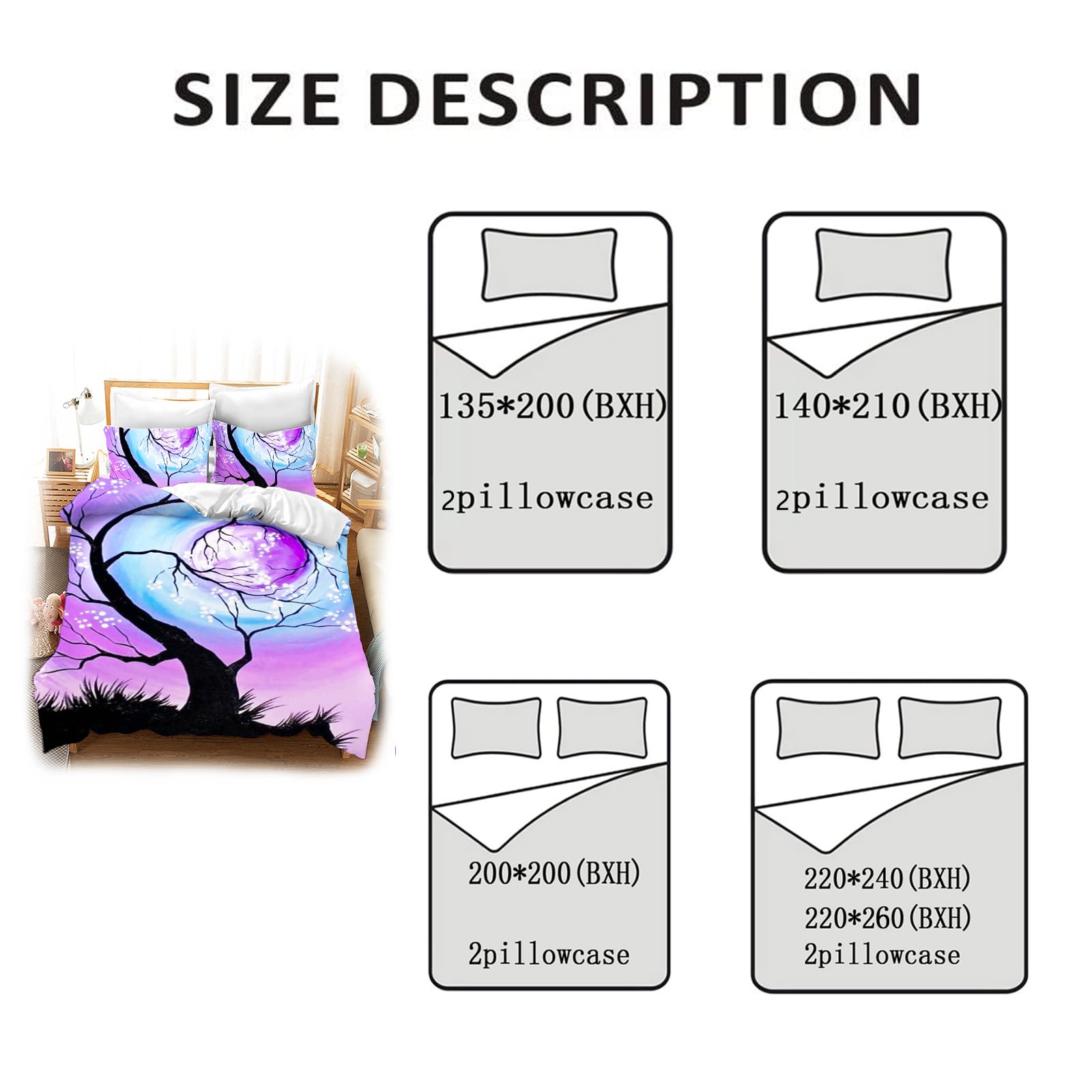 Impianto Ropa de Cama, Terra Naturale Ropa de Cama Infantil Estampada 3D, Microfibra, Con Funda de Almohada, Multicolor (220 x 260 cm), 7)