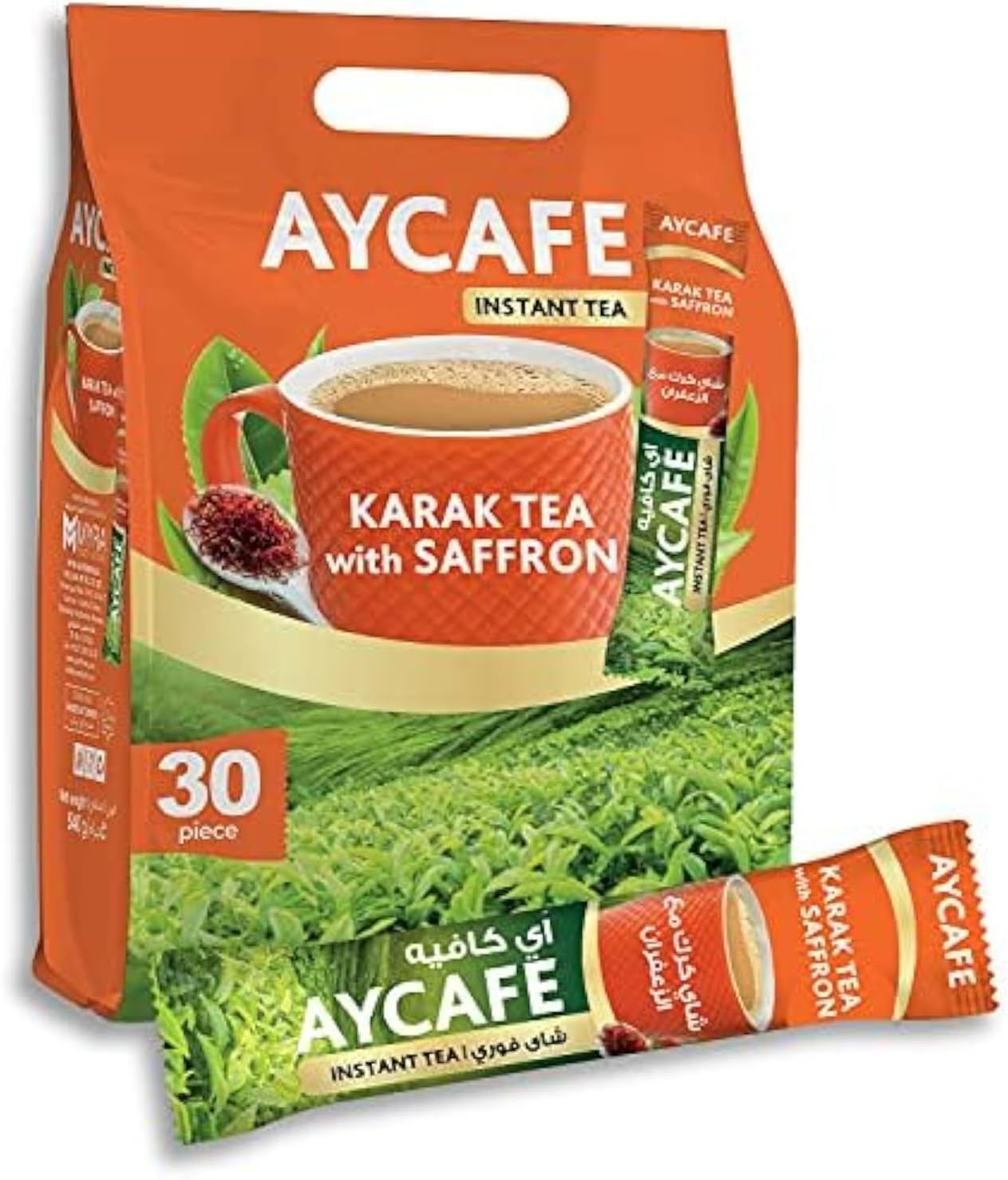 Aycafe Tea and Saffron Variety Pack, 30 Count Sachets Each of Karak Tea with Saffron Flavored