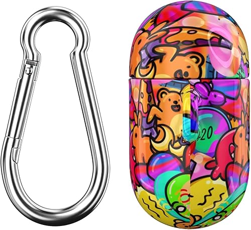 Miniatura 5 de Cavka Funda compatible con Airpods Pro y Pro 2 Airpods 3-2-1 Gen Trippy Cover con llavero Cool Crazy Design Adolescente Funda protectora de plástico