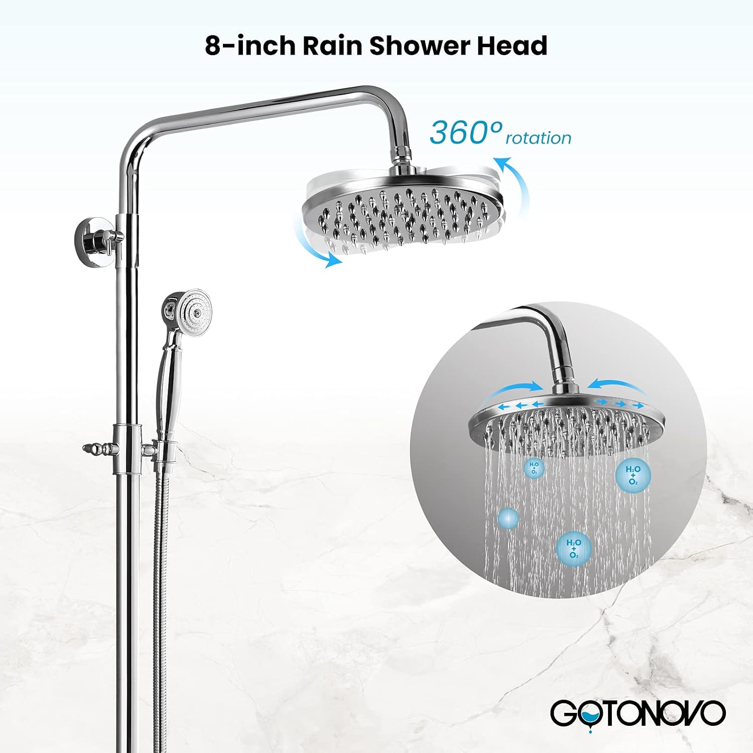 Up To 50% OFF Polish Chrome Shower Faucet Set 8-inch Shower Head with Handheld Spray Double Lever Handle Tub Spout Triple Function Bathroom Shower FixtureWall Mount Black Friday - 50% OFF Polish Chrome Shower Faucet Set 8-inch Shower Head with Handheld Spray Double Lever Handle Tub Spout Triple Function Bathroom Shower FixtureWall Mount