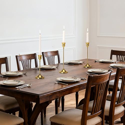 Miniatura 5 de Portavelas con almohadilla antideslizante, portavelas cónico de metal, portavelas para boda, chimenea, repisa, regalo de inauguración de la casa