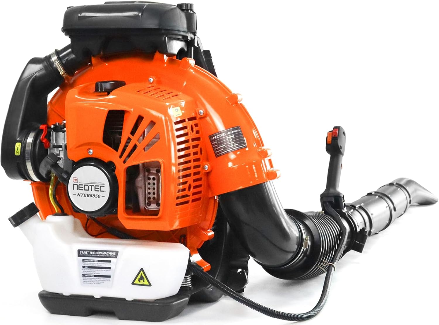 NEO-TEC 75.6CC Gas Backpack Leaf Blower 847CFM 236MPH 2-Cycle Powerful with Low Vibration Ergonomic Harness System for Garden Yard Lawn Snow Clearing