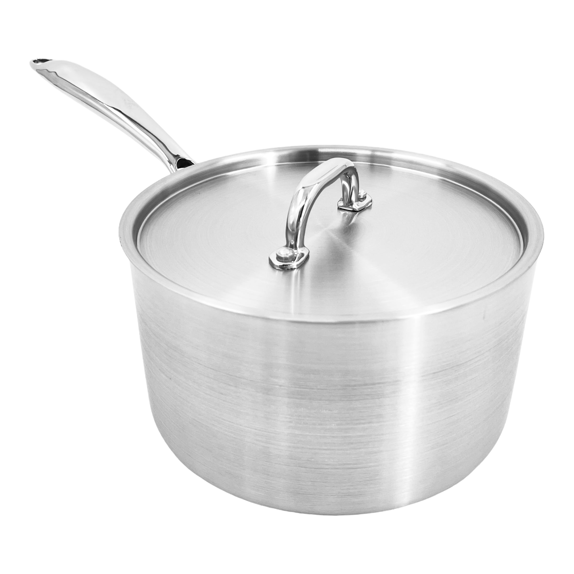 Stainless Steel Saucepan & Lid Chef Pan Cooking Pan Tri-Ply Compatible with All Heat Sources Inc Induction British Made (16cm Saucepan & Lid)