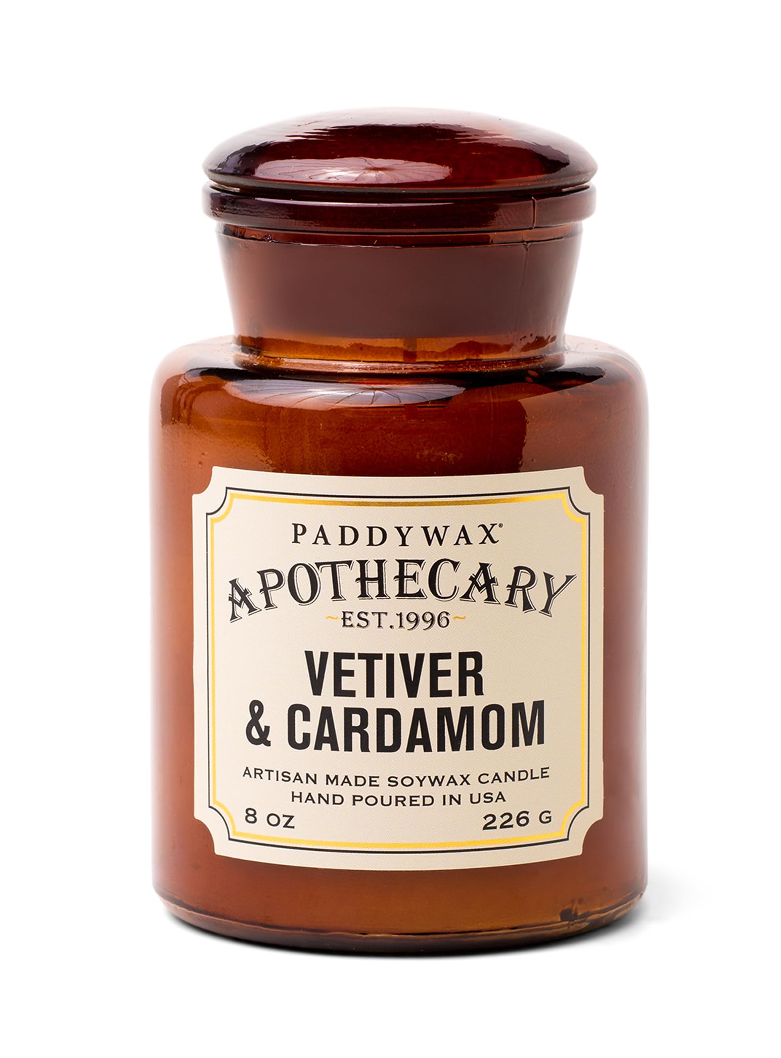 Paddywax Vetiver & Cardamom Scented Candles Artisan Apothecary Candle, 226G,