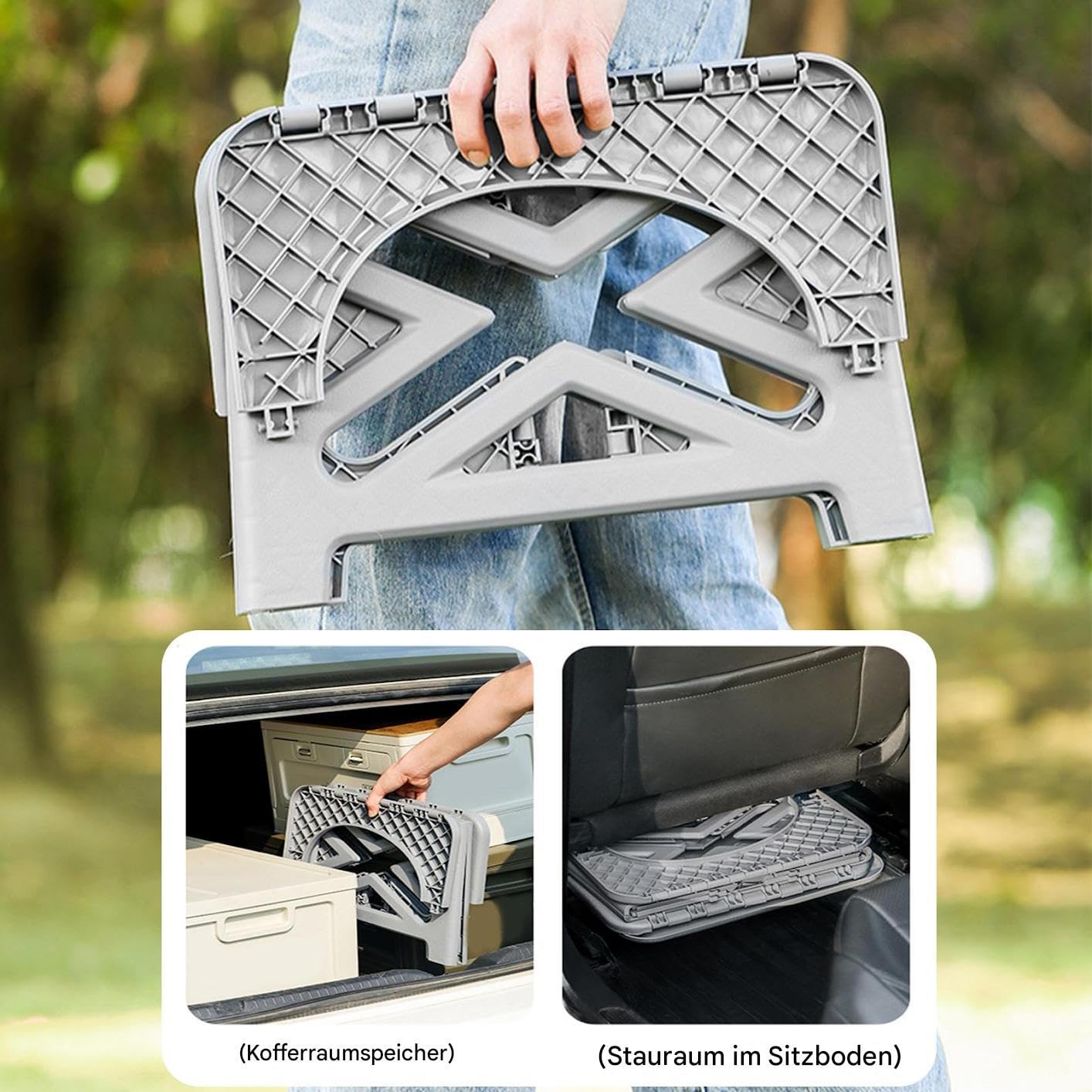 Inodoro para Camping Baño Portátil Plegable con Tapa | Accesorios para Autocaravanas, Sanitario para Adultos en Auto, Taburete de Camping, Capacidad 100 kg para Senderismo y Playa