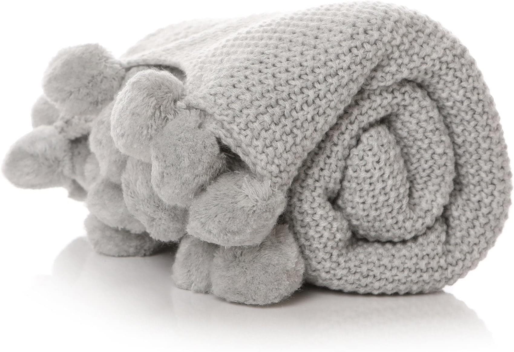 Shruti Original - Blankets & Throws - Blanket - Pom Pom, Ash, 150x125cm