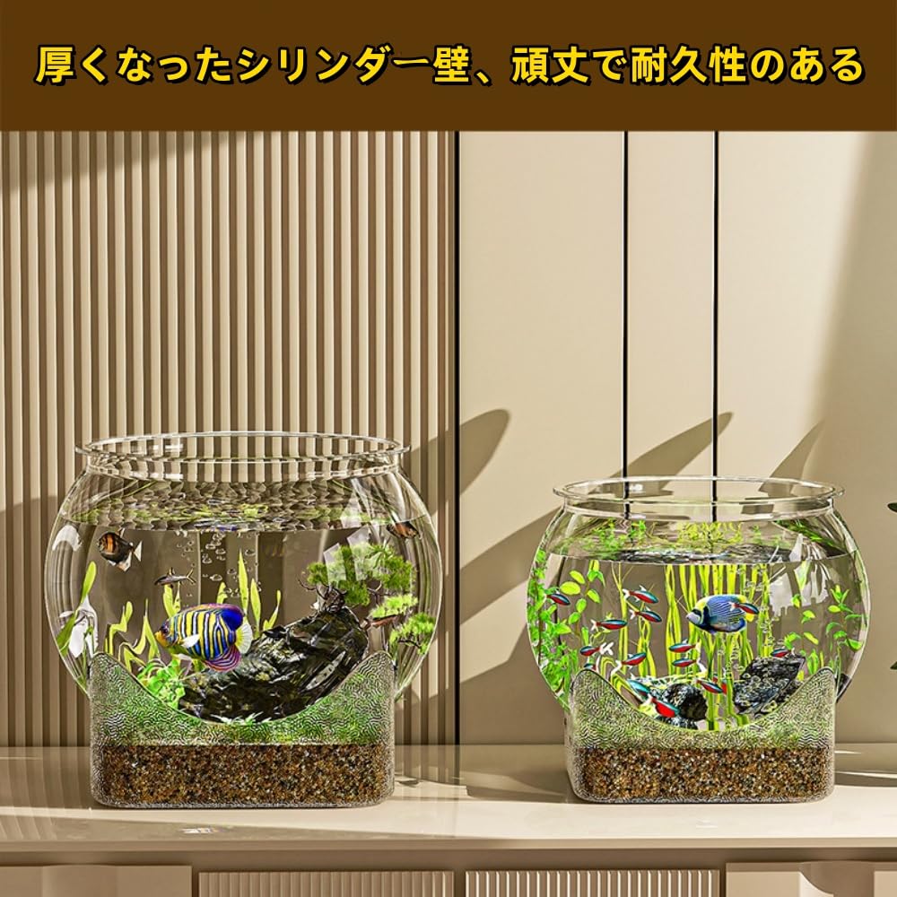 Amazon | 【Pazzfre】 金魚水槽 ミニ水槽 花瓶 飾り 観葉植物 自宅