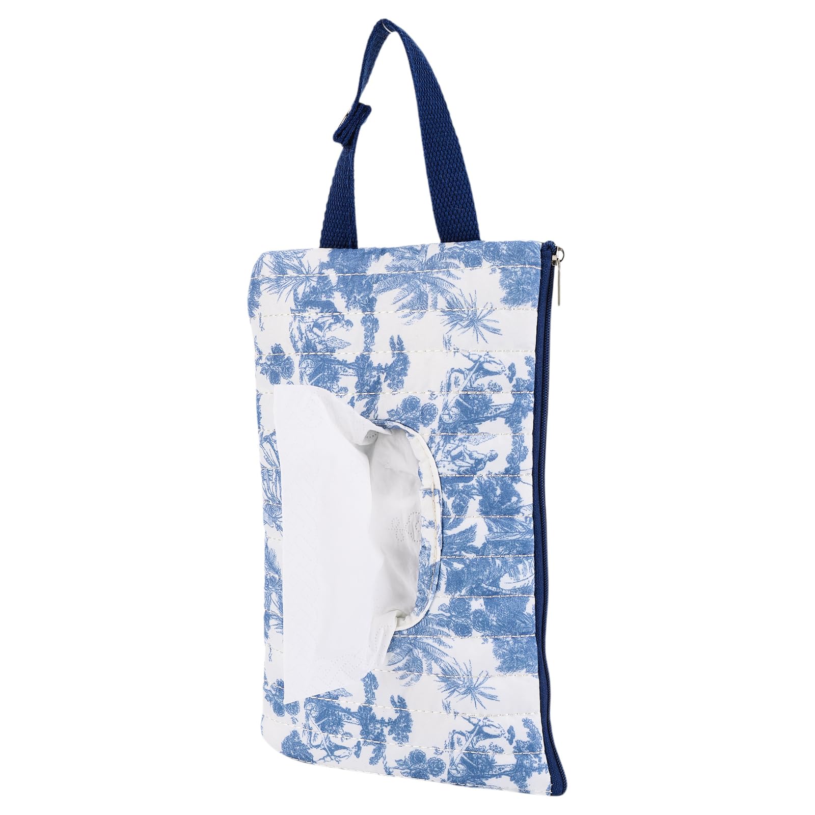 Wet Wipes Bag for Babies - Canvas Floral Quilted Baby Wipe Dispenser Portable Wet Wipe Pouch for Mom, Refillable Wipes Dispenser Bag for Baby and Adult for Travel, Camping, Daily Use