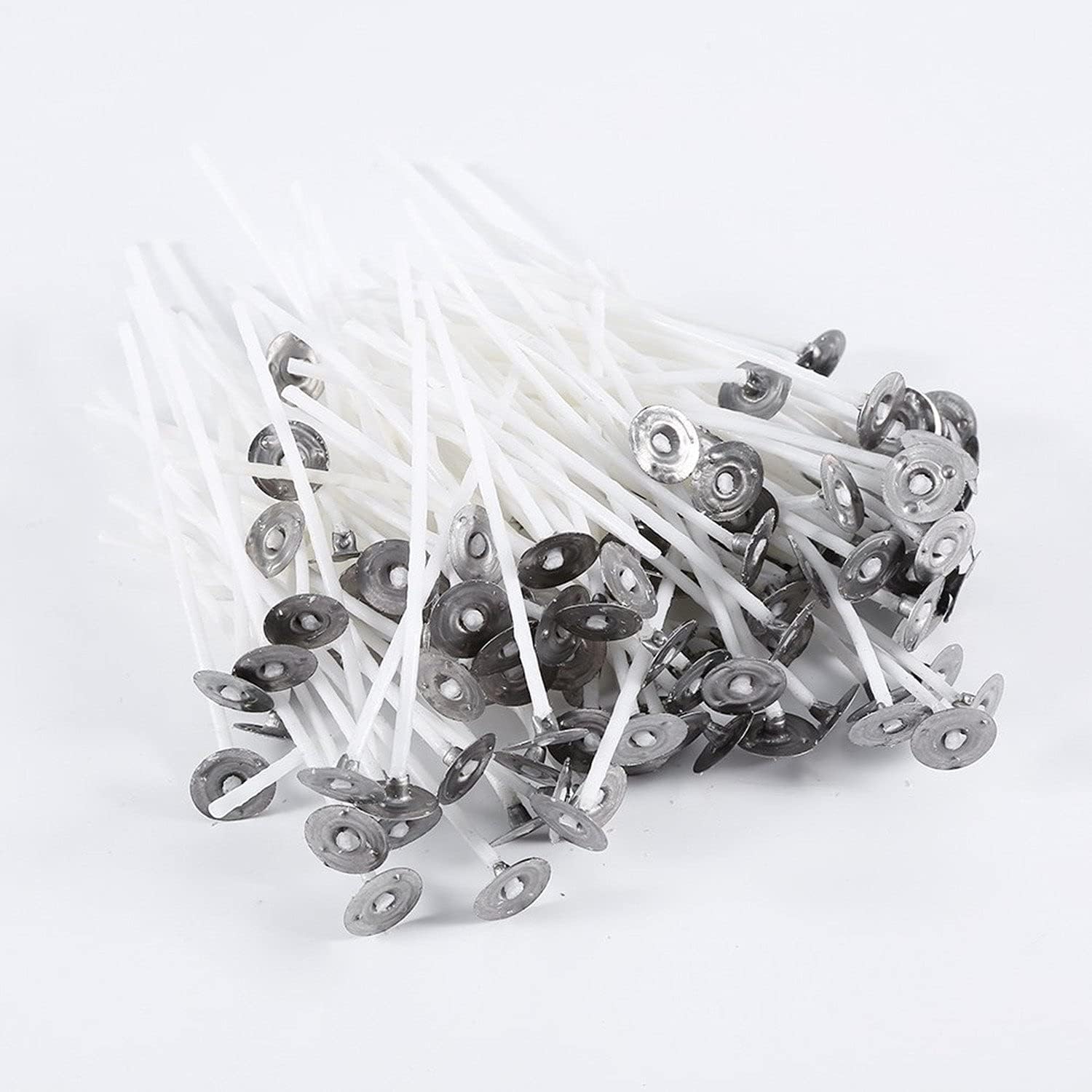 100Pcs 20cm/7.8inch Candle Waxed Wicks, Candle Making Set, Pre Waxed Wicks with Sustainer Cotton Core Low Smoke DIY
