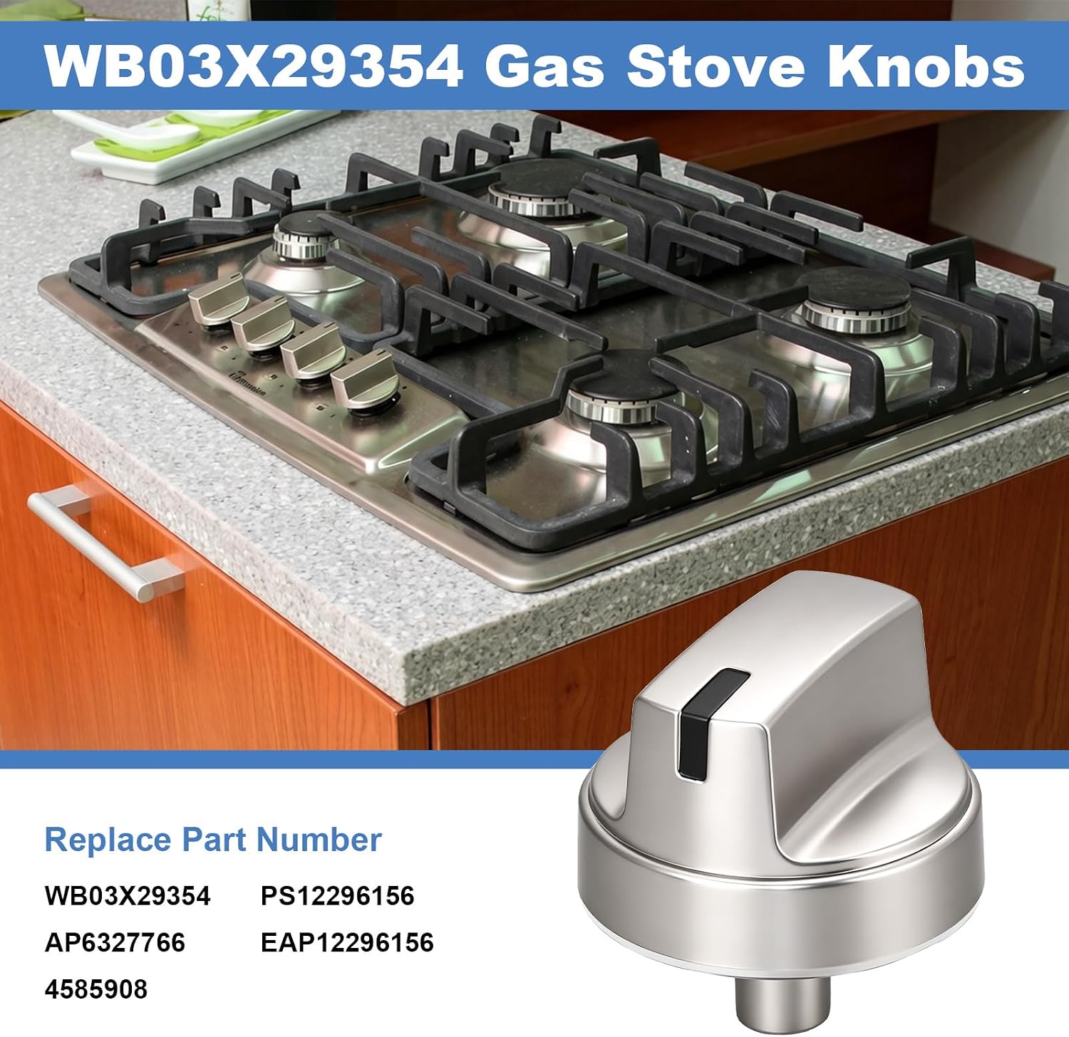 WB03X29354 Stove Knobs 5 Pack Compatible with GE Profile Gas Cooktop