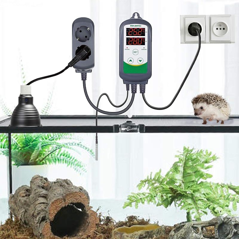 Regulator de temperatură digital Inkbird ITC-308 cu senzor, comutator încălzire-răcire, termostat 230V, putere 2200W, sondă 2m IP68