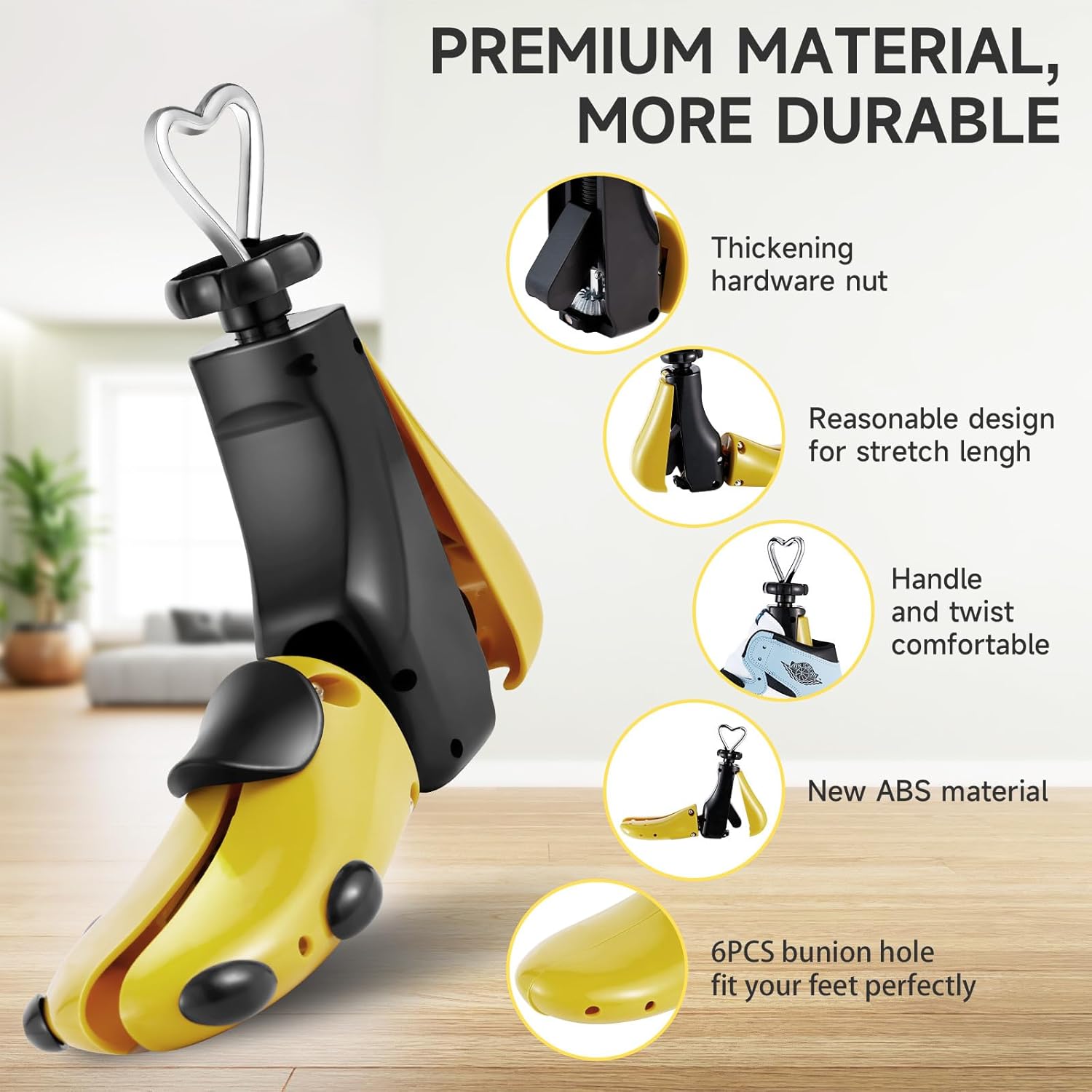 Shoe Stretcher Men, Women Leather Boot Stretcher for Wide Feets, Shoe Tree Adjustable Boot Widener Stretcher - Image 2