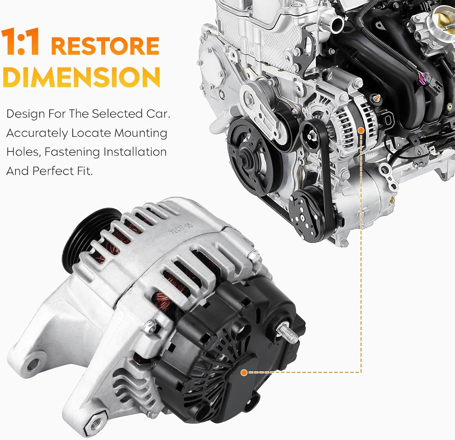 Alternator for Hyundai Santa FE 2003-2006 3.5L V6, XG350 2002-2005 3.5L V6, Kia Amanti 2004-2006 3.5L V6, 334-1421 113653 37300-39010 37300-39400 37300-39405 AVA0046 AB112112