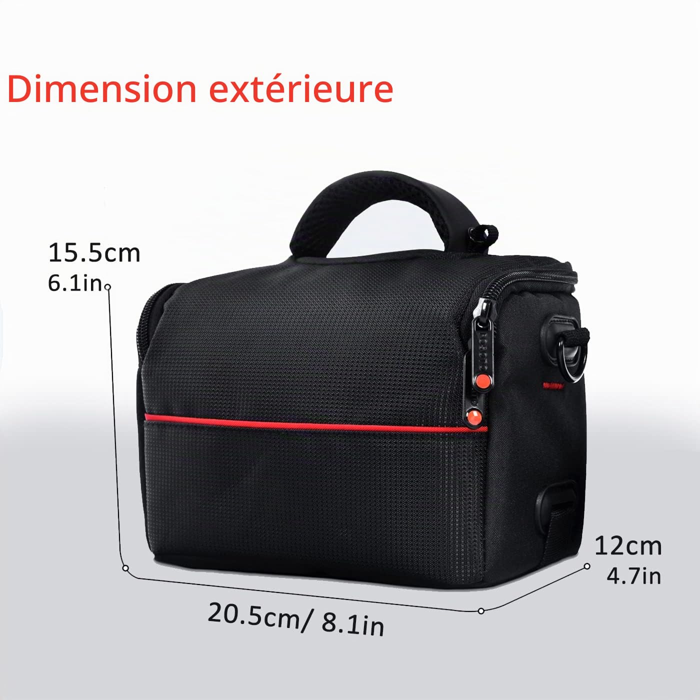FOSOTO Sac étanche pour appareil photo reflex numérique et SLR résistant aux chocs, Noir , m, Minimaliste