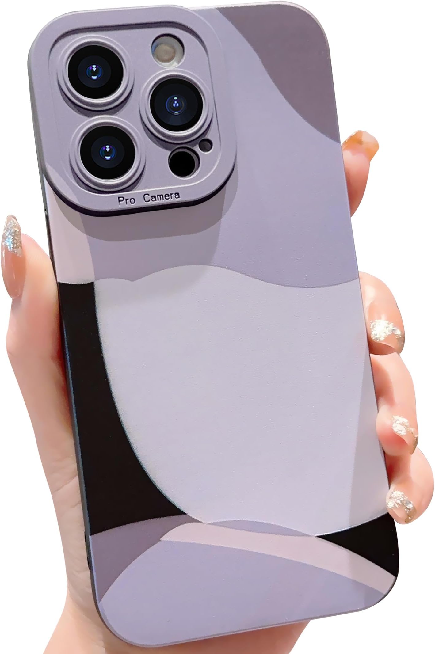 ZSYTZL Compatible with iPhone 14 Pro Max Case 6.7 Inch, Cute Painted Art Full Camera Lens Protective Slim Soft Shockproof Phone Case for Women Girl (Black)