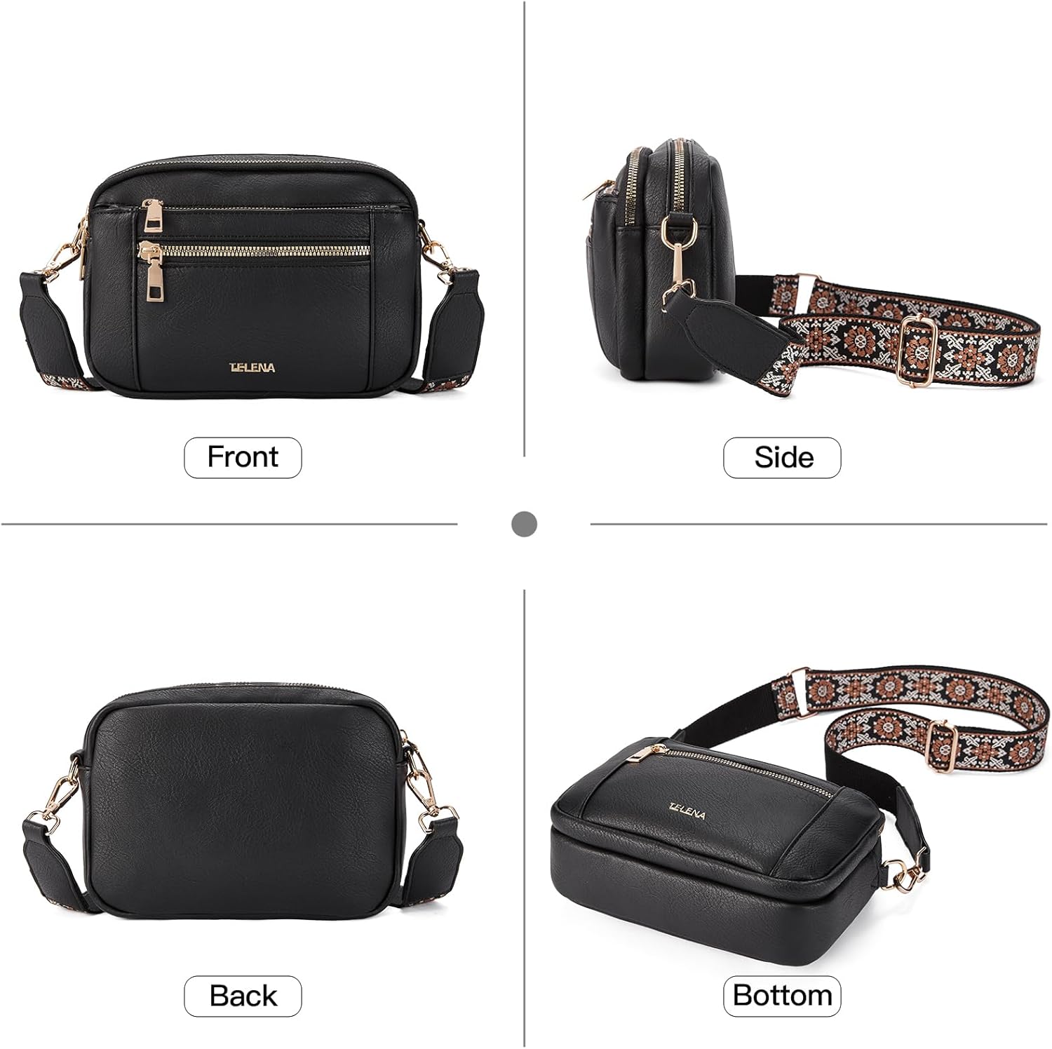 Telena Small Crossbody Bags For Women Vegan Leather Crossbody Purse With Adjustable Wide Strap For Daily Life - Image 8