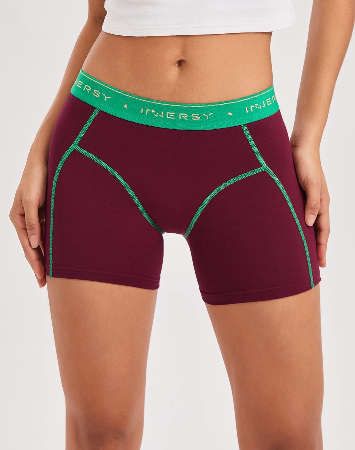 INNERSY Women's 4" Inseam Boxers Briefs Cotton Boyshorts Underwear Ladies Panties 3-Pack - Image 2