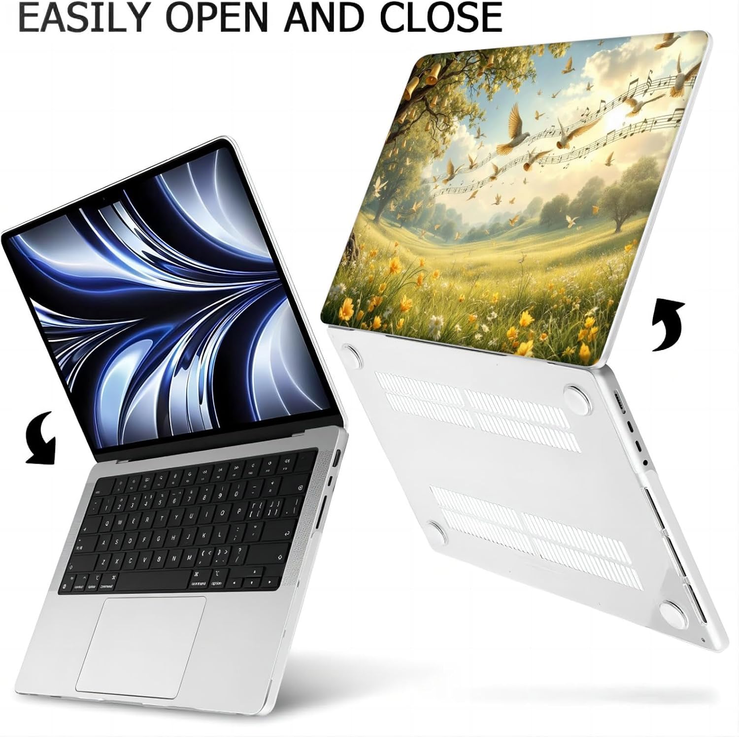 Compatible with MacBook Neo 13-inch, Hard Shell Case with Keyboard Cover and Screen Protector (A3404 A18 Pro chip, 2026 Release) - Music Note MC21370