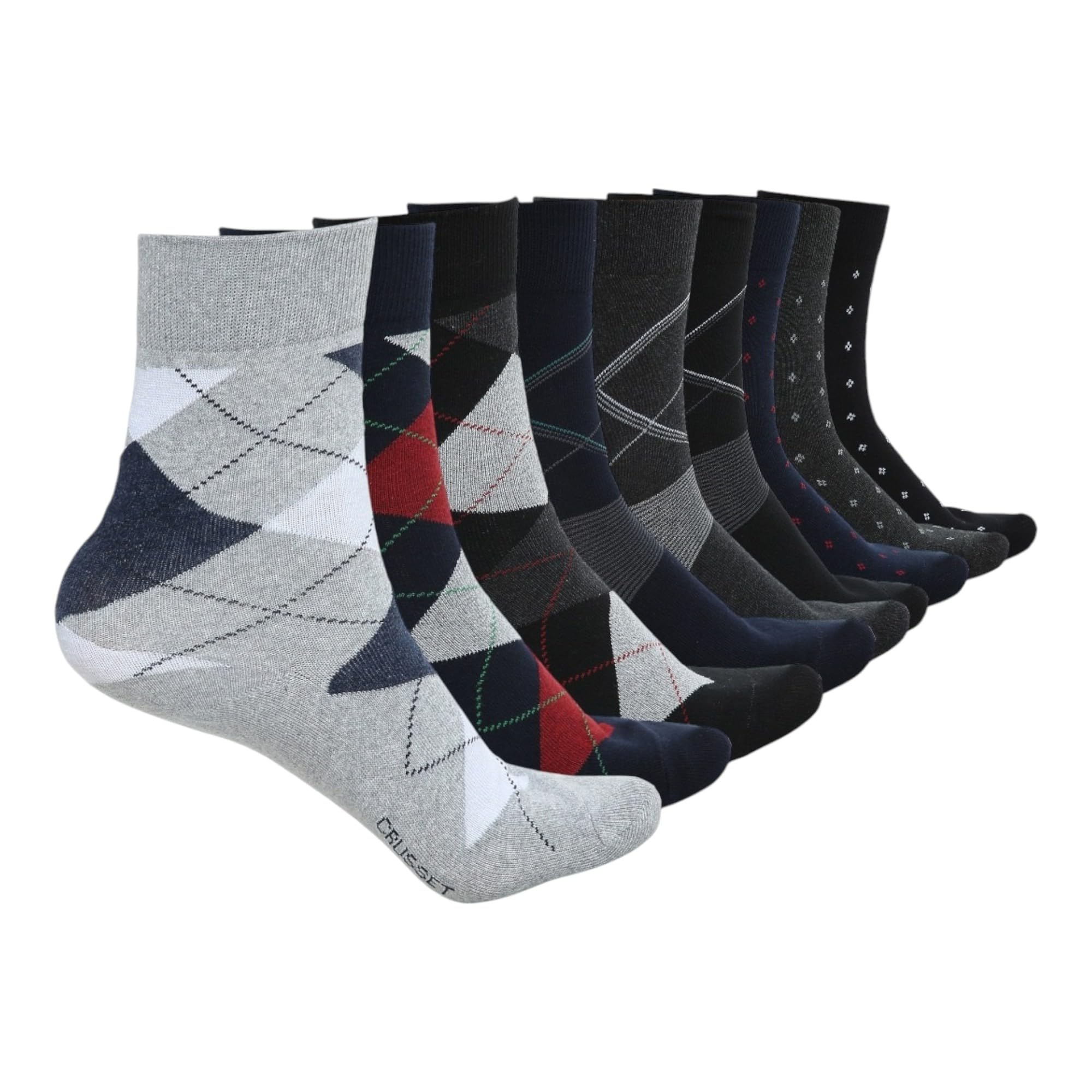 crusset Men's Ankle Length Sports Socks Pack of 9 – Cotton, Ultrasoft, Quick Absorbent, 4-Way Stretch & Odorless – Comfortable & Durable for Running, Gym, and Everyday Wear CB10049-picture-12
