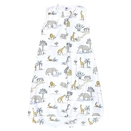 Hudson Baby Unisex Baby Cotton Wearable Sleeping Bag, Sack, Blanket, Neutral Safari World Sleeveless, 18-24 Months