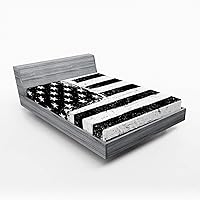 Vista 87 de Ambesonne Sábana bajera africana, estampado abstracto de líneas únicas, funda de cama con bolsillo profundo elástico para mayor comodidad