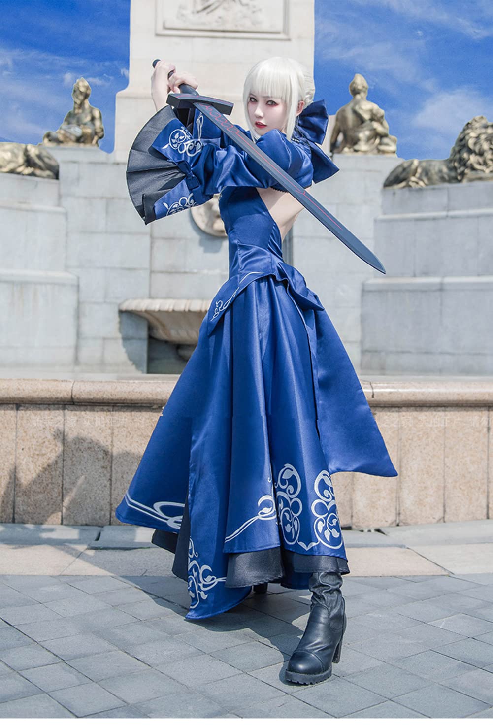 Fate アルトリア(剣)セイバー コスプレ衣装一式 靴 鎧 ウィッグ付き