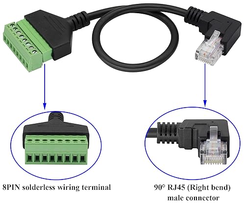 Vista 24 de zdyCGTime Cable conector de terminal de tornillo RJ45 RJ45 hembra a 8 pines sin soldadura, conector de red RJ45/8P 8C Cable Ethernet para AV CCTV