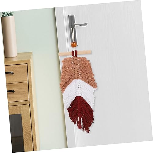 Miniatura 3 de Beavorty Tapiz de macramé para colgar en la pared, 2 piezas, cuerda de algodón, diseño de borla para decoración del hogar, para interiores rústicos