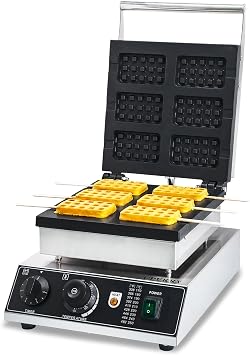 Electric Waffle Stick Maker Machine 110V Nonstick Electric Honeycomb Waffle Pop Maker, Commercial Stainless Steel Waffle Maker, Temperature and Time Control, for Restaurant Bakeries Snack Bar