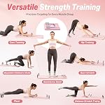 Pilates Reformer Machine, Pilates Board, Equipment Workout for Home Fitness, Ab Roller Abdominal Trainer (Soft Pink)