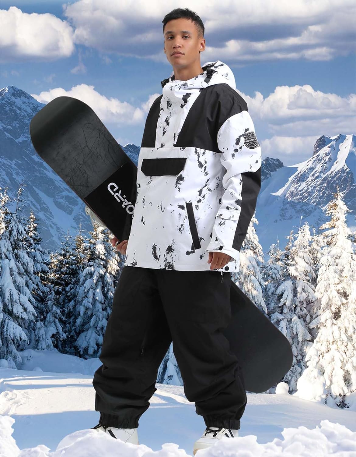 Mens Snowboard Jacket Ski Pullover Coat Warm Waterproof Windproof Men Snowboarding Jacket Winter Sports - Image 3
